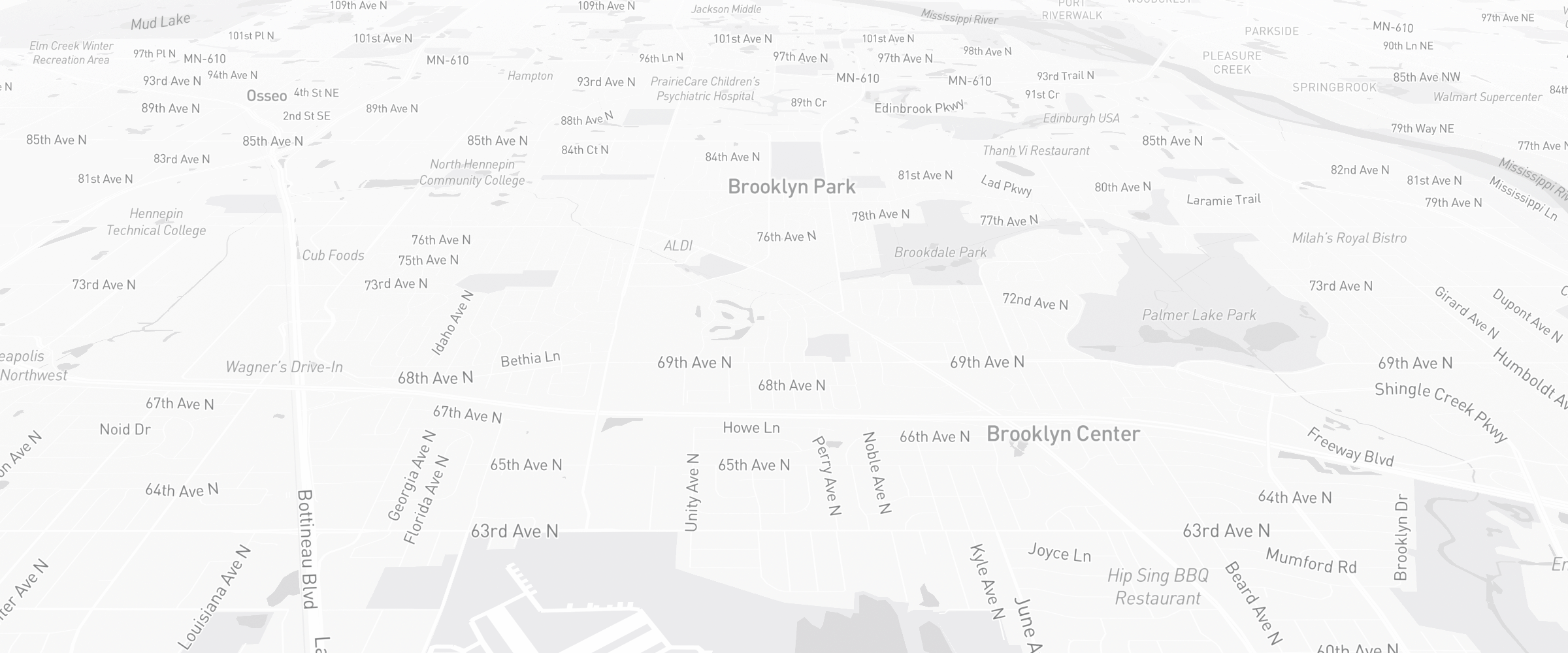Neighborhood map of Brooklyn Park, MN — the area served by Life Insurance Agents of Brooklyn Park Group